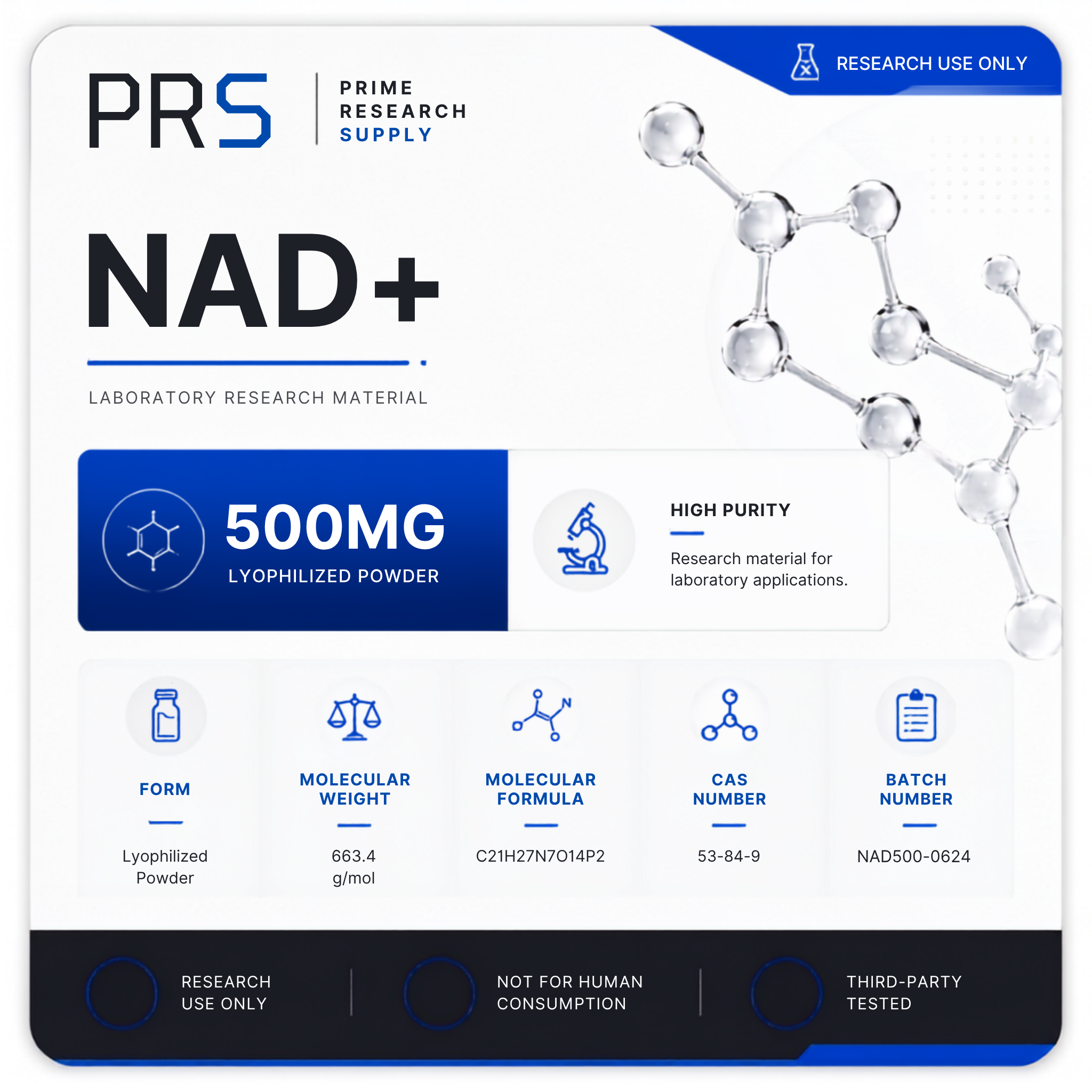 NAD+ 500mg Laboratory Research Material